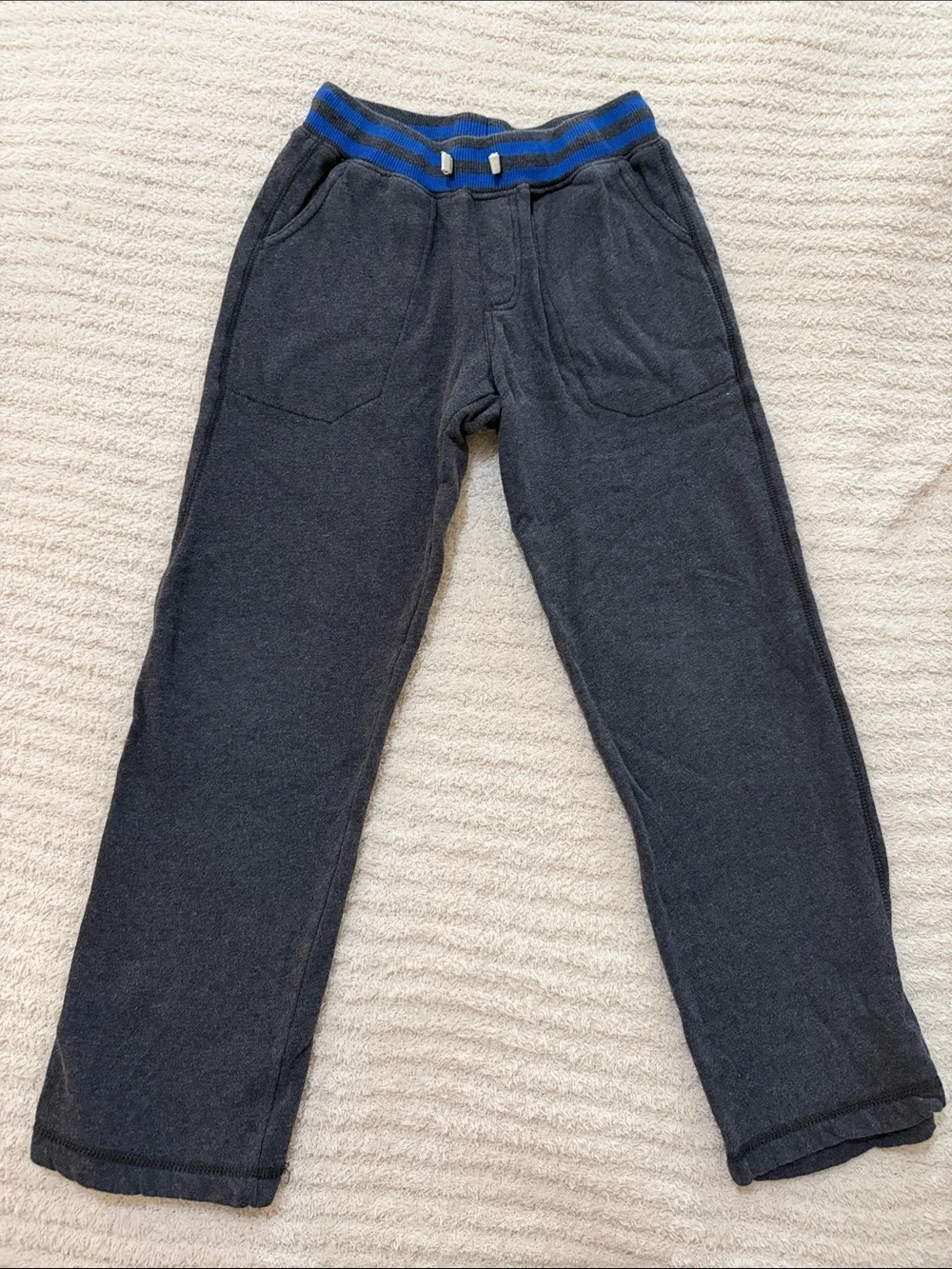 Gymboree Charcoal Jogger Pants with Blue Stripe Waistband